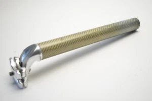 BRAIDED CARBON FIBER 30.9MM BICYCLE MICRO ADJUSTABLE SINGLE BOLT SEAT POST 290MM - Picture 1 of 6