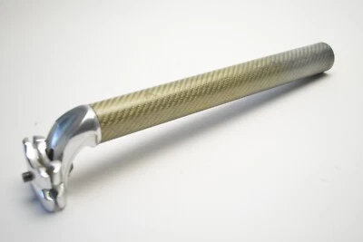 BRAIDED CARBON FIBER 30.9MM BICYCLE MICRO ADJUSTABLE SINGLE BOLT SEAT POST 290MM - Image 1 of 4