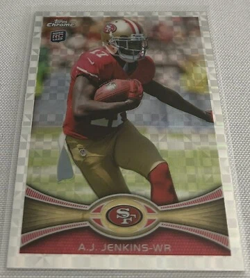 2012 Topps Chrome Football A.J. Jenkins San Francisco 49ers X-Fractor Rookie 156 - Image 1 of 4