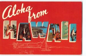 Duke Kahanamoku Aloha d'Hawaï ~ Grande lettre ~ Carte postale tête diamant Waikiki - HC