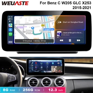 12.3'' Android Car GPS Fit For Benz C W205 2015-2021 Stereo Navi Carplay 8G+256G - Picture 1 of 12