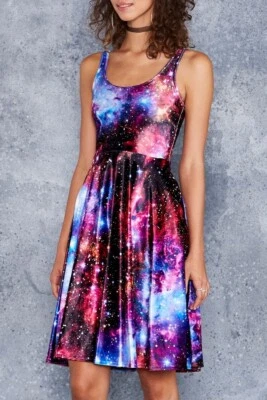 Black Milk Limited Edition 'Galaxy Amethyst' Velvet Pocket Midi Dress XL/18 - Image 1 of 4