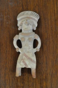 Nayarit polychrome Keramik ausgegraben in der Nähe von Zaqualpan Nayarit 9 1/2 x 4 Zoll Puppe - Bild 1 von 6