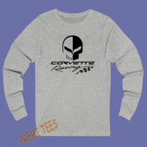 Corvette Racing Jake Scull Skull Men's Gray Size S-3XL - Picture 1 of 1