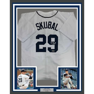 Framed Facsimile Autographed Tarik Skubal 35x39 Detroit White Reprint Jersey - Picture 1 of 2