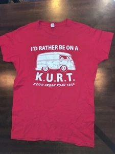 KEITH URBAN T-Shirt Red XXL I'd Rather Be On A K.U. Road Trip K.U.R.T Women - Picture 1 of 8