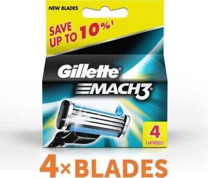 Gillette New Mach3 Pack Of 4 Cartridges Shaving Blades For Razor Mach 3 Germany.