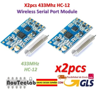 2pcs 433Mhz HC-12 Wireless Serial Port Module 1000m Replace Bluetooth - Imagen 1 de 4