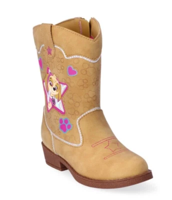Botas de caubói femininas Paw Patrol tamanho 8 9 10 11 ou 12 couro sintético Everest Skye - Imagem 1 de 4