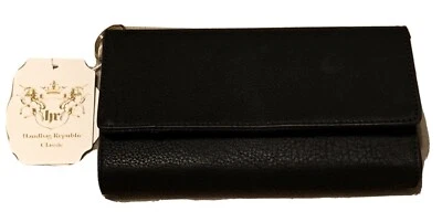 Women's Vegan Flap Over Wristlet Clutch Wallet with Phone Case Magnetic Closure Foto 1 de 4