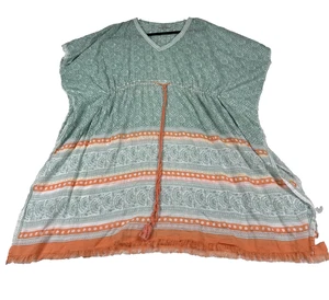 Ropa de playa boho geométrica naranja verde talla única para nadar World Market - Imagen 1 de 8