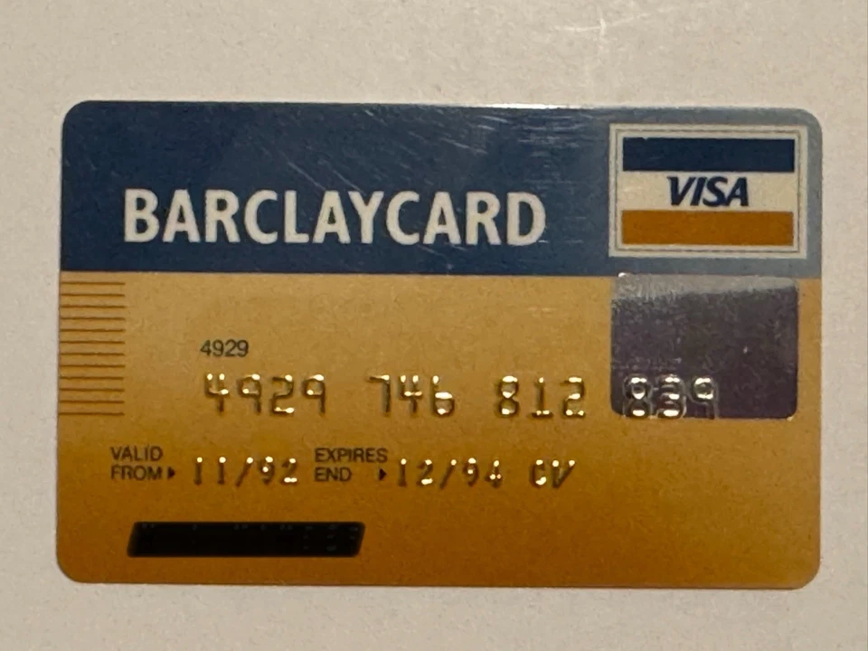 Tarjeta de crédito Barclaycard Barclays Bank UK Cheque Garantía expiró en 1994 Foto 1 de 3