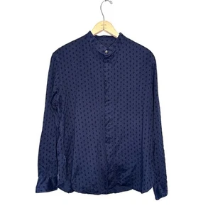 GIORGIO ARMANI Men’s Diamond-Print Cotton Shirt Band Collar Size 42 US XL - Picture 1 of 11