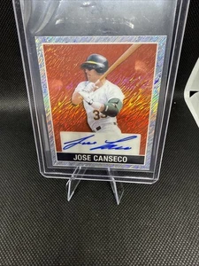 2025 Leaf 15th Anniversary Auto Orange Shimmer 1/1 Mini Jose Canseco A's#48A-JC1 - Picture 1 of 2