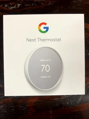 Google Nest GA01334-US Programmable Wifi Smart Thermostat Snow Voice Controlled - Image 1 of 2