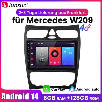 Android14 CarPlay 128G Autoradio Für Mercedes Benz C/CLK/G Klasse W203 W209 W639 - Bild 1 von 4