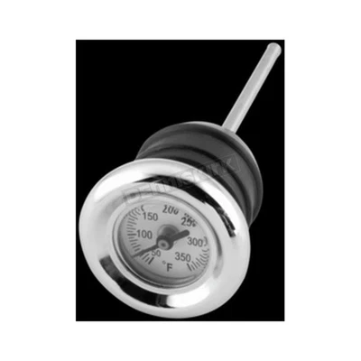 Varilla de medición de tanque de aceite cromado Bikers Choice con medidor de temperatura - V#71558AS3 Foto 1 de 3