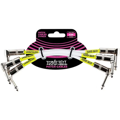 Ernie Ball Ernie Ball 6" Instrument Patch Cable 3 Pack 6 in. White - Image 1 of 2