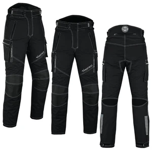 Motorcycle Cargo Trousers Textile Waterproof CE Armoured Touring Bike Pants Mens - Picture 1 of 21