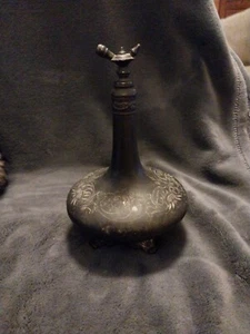 Antique Derby Silver Bottle Flask Barber Perfume Quadruple Plate 1890 USA Vanity - Picture 1 of 10