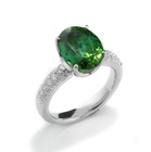 Grün-blauer Tourmaline Vert Menthe Brillants 5,00 Carats Anneau 750-Weißgold