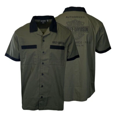 Harley-Davidson Men's Shirt Grape Leaf Combustion S/S Woven (S53) - Image 1 of 4