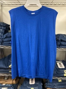 Camiseta JERZEES Dri-POWER Hombre Sin Mangas/Músculo, 2XL (50-52), Azul, Envío Gratis - Imagen 1 de 1