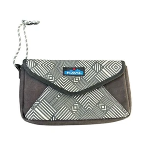 KAVU Mondo Spender Black Geometric Trifold Wallet Wristlet Unisex - Picture 1 of 3