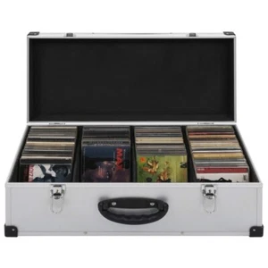 CD Case for 80 CDs Aluminium ABS Silver - Picture 1 of 8