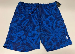 POLO RALPH LAUREN KIDS BOYS BLUE FLORAL PRINT COTTON SHORTS Size 5 NEW WITH TAG - Picture 1 of 10