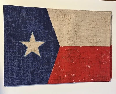 Set of 6 Texas Flag Placemats Red Blue Beige with Blue Backing 19" x 13.25" - Image 1 of 4