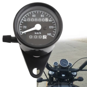 Universal Black Odometer Speedometer Tachometer Gauge Cafe Racer Motorcycle 12V - Picture 1 of 7