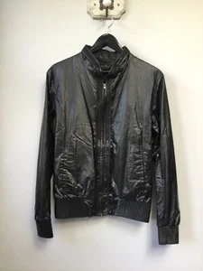 "Chaqueta de bombardero AllSaints Spitalfields negra con cremallera, talla S del Reino Unido, talla de pecho 40""" - Imagen 1 de 3