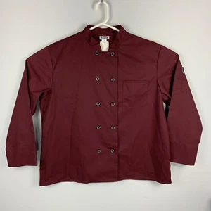 Chefwear Men’s Shirt Long Sleeve Buttons Chef Jacket Wine Sz 2XL New - Picture 1 of 5