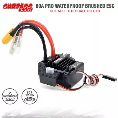 SURPASSHOBBY 80A Brushed ESC for 3-Slot 550 Motor fr RC Car Wltoys 144001 124019 - Image 1 of 4