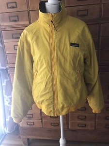 Vtg. L.L. Bean Fleece Lined Yellow Warm Up Jacket Mens USA Made Grunge Utility - Picture 1 of 10