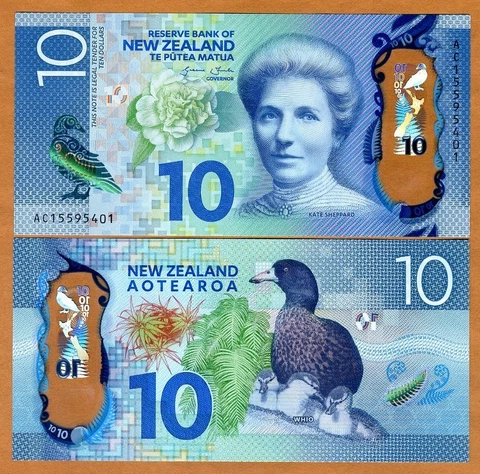 New Zealand, $10, 2015, Polymer, P-192, Redesigned, UNC Cover