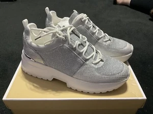 Michael Kors Silver and White Cosmo Sneakers - Picture 1 of 6