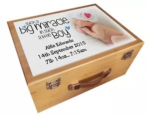 Luxury memory box, Large personalised keepsake box, Baby memorial present. - Picture 1 of 13