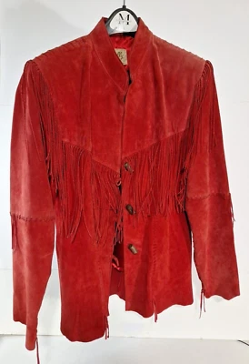 Scully Beaded Suede Fringe Jacket  M Style L9 Lightly Soiled Else red - Image 1 of 4