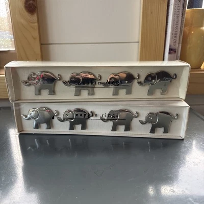 Кольца для салфеток Pier 1 Imports Elephant серебристые набор из 8 предметов для сафари - Изображение 1 из 4