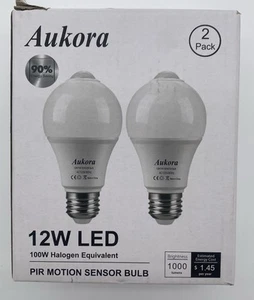 PIR Motion Sensor Light Bulbs, 12W (100W Equivalent) E26 LED Body Motion - Picture 1 of 6