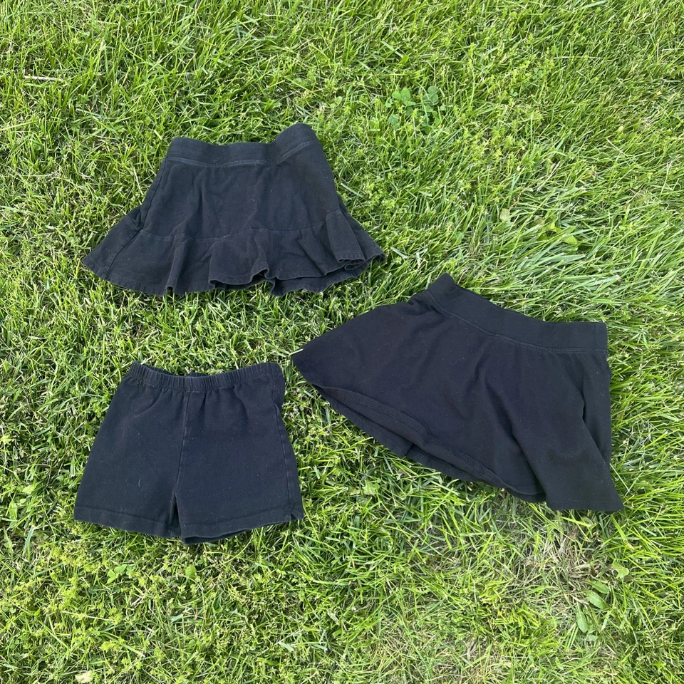 3双儿童广场女孩M 7/8短裙短裤黑色 — 第 1/4 张图片