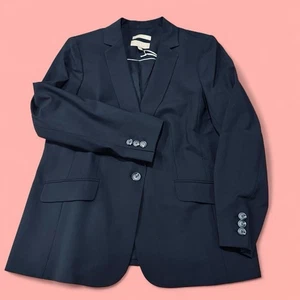 Talbots reine italienische Tollegno Wolle Damen schwarz Einknopf Blazer 14 NEU - Bild 1 von 8