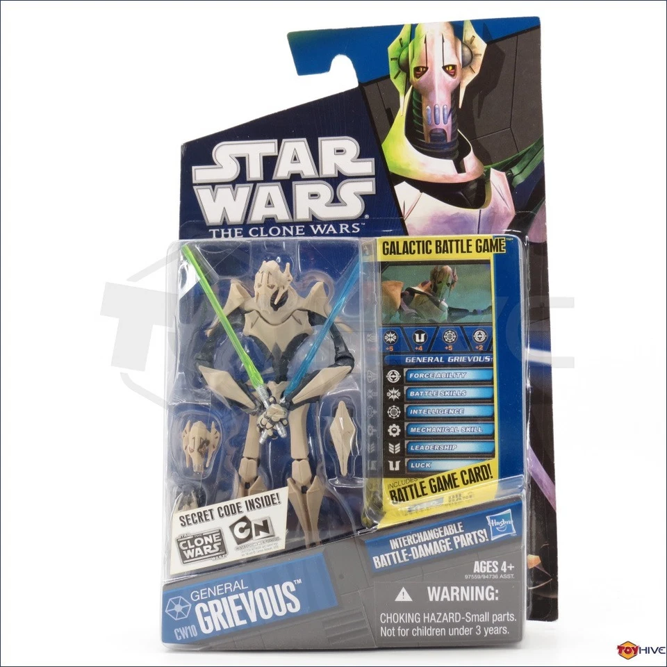 General Grievous CW10 Figure Star Wars The Clone Wars 2010 Hasbro on Card