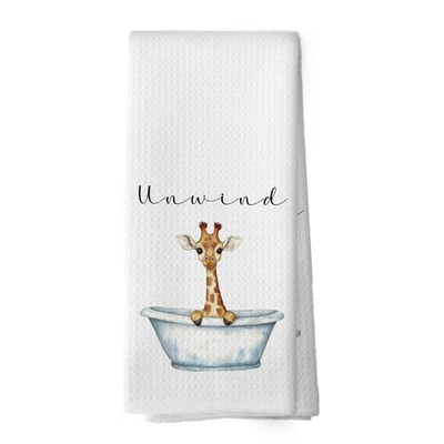 Toalla de Mano Jirafa 16x24" Animal Salvaje Decorativa Microfibra Plato Toalla Foto 1 de 4