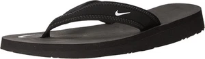 Nike Womens Size 7 Celso Girl Thong Flip Flop Sandal Black White 314870 011 NEW - Picture 1 of 12