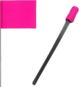 Paquete de 100 banderas marcadoras banderas rosadas para césped para riego de paisajes banderas de estudio - Imagen 1 de 5