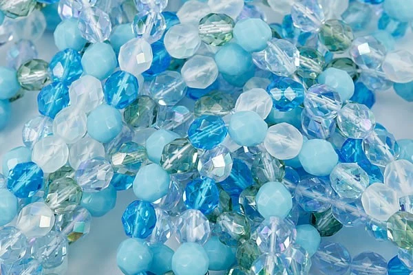 Mistura de contas de vidro Jablonex Fire polido 3mm - Serenity Mix (100 contas) - Imagem 1 de 1