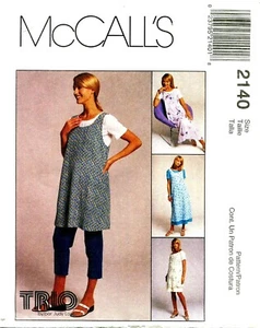 McCalls 2140 Vestido de Maternidad Top Pantalones Jumper Patrón de Costura Sin Cortar - Imagen 1 de 2